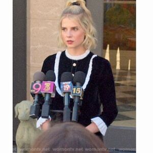 Zara Black White Velvet Contrast Dress - Sz Medium M